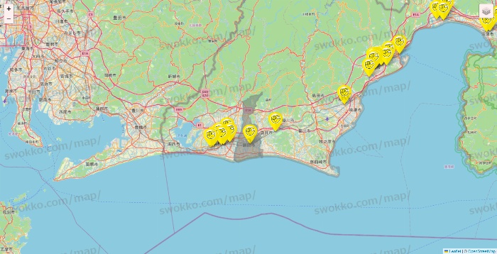 静岡県のチョコザップの店舗地図