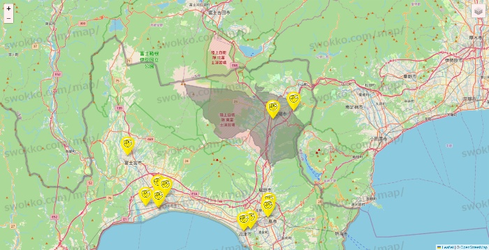 静岡県のチョコザップの店舗地図
