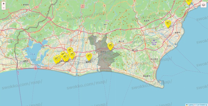 静岡県のチョコザップの店舗地図