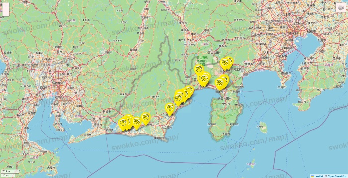 静岡県のチョコザップの店舗地図