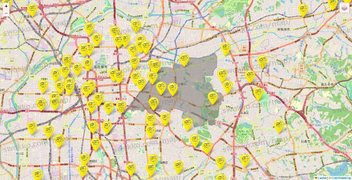 愛知県のチョコザップの店舗地図
