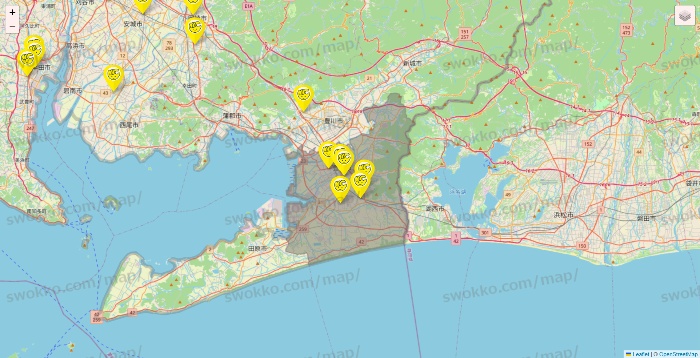 愛知県のチョコザップの店舗地図