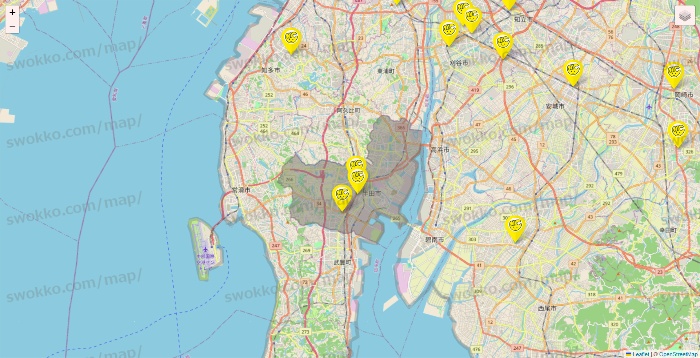 愛知県のチョコザップの店舗地図