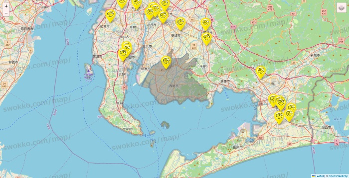 愛知県のチョコザップの店舗地図