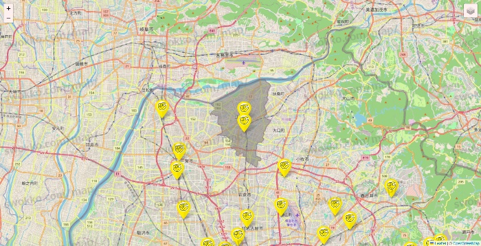 愛知県のチョコザップの店舗地図