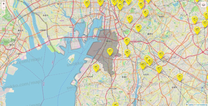 愛知県のチョコザップの店舗地図