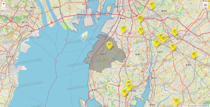 愛知県のチョコザップの店舗地図