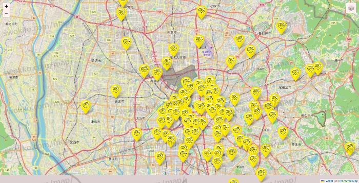 愛知県のチョコザップの店舗地図