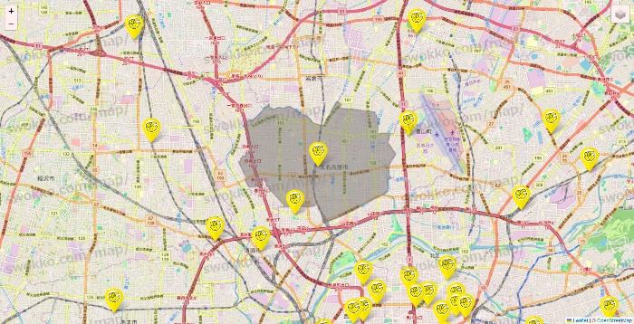 愛知県のチョコザップの店舗地図