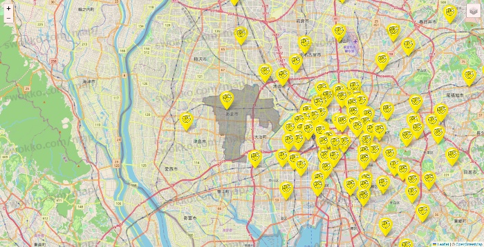 愛知県のチョコザップの店舗地図