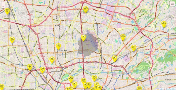 愛知県のチョコザップの店舗地図