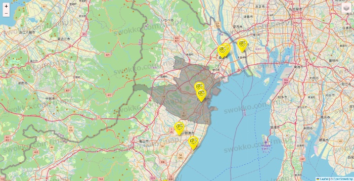 三重県のチョコザップの店舗地図