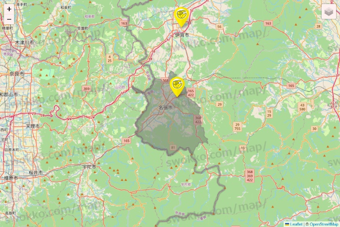 三重県のチョコザップの店舗地図