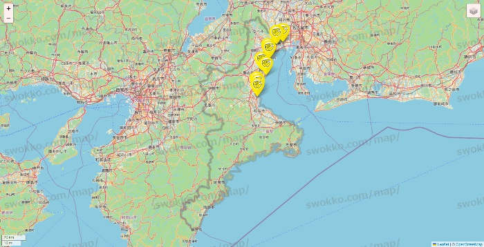 三重県のチョコザップの店舗地図