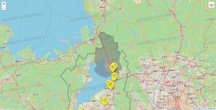 滋賀県のチョコザップの店舗地図