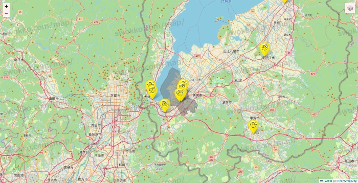 滋賀県のチョコザップの店舗地図