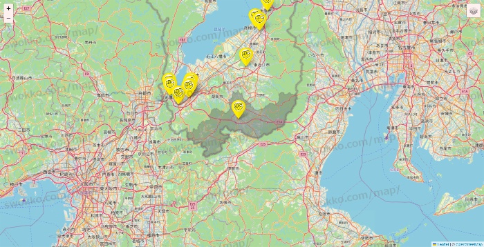 滋賀県のチョコザップの店舗地図