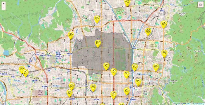 京都府のチョコザップの店舗地図