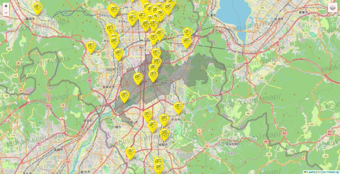 京都府のチョコザップの店舗地図