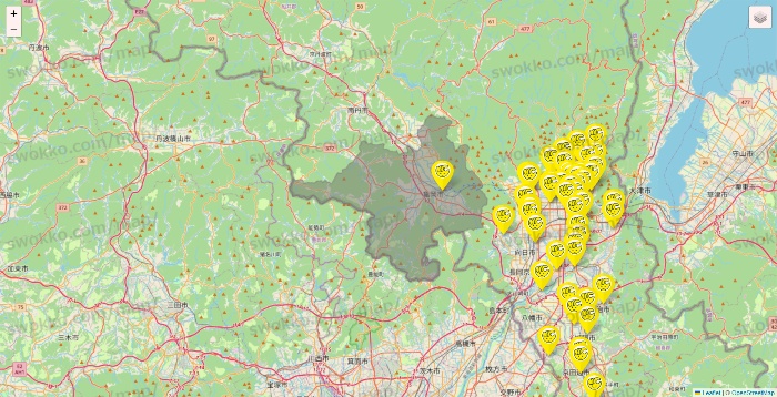京都府のチョコザップの店舗地図