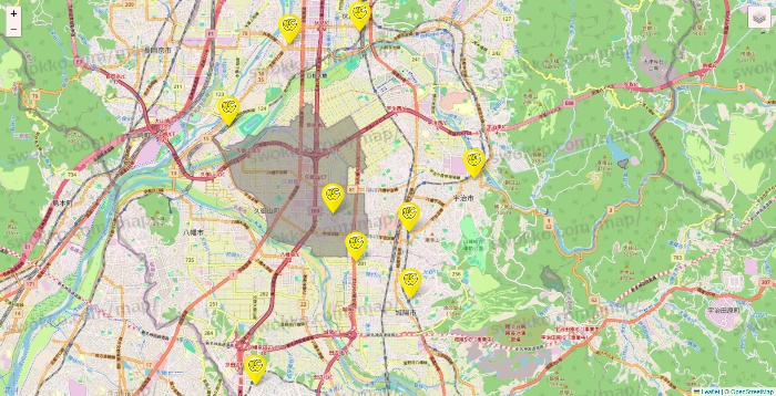 京都府のチョコザップの店舗地図