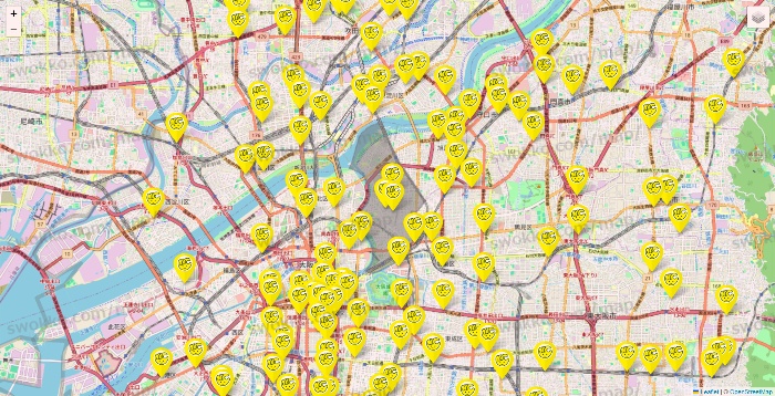 大阪府のチョコザップの店舗地図