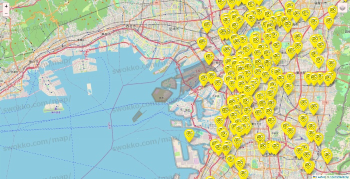 大阪府のチョコザップの店舗地図