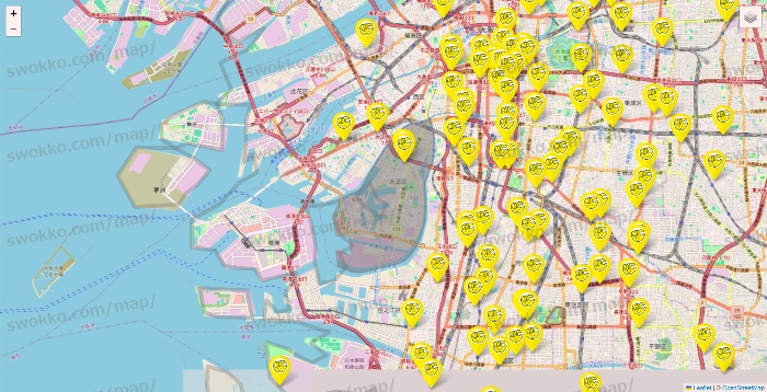 大阪府のチョコザップの店舗地図