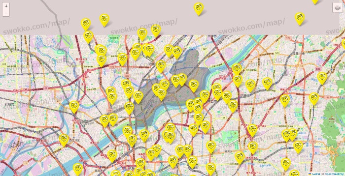 大阪府のチョコザップの店舗地図