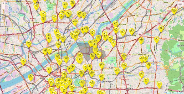 大阪府のチョコザップの店舗地図