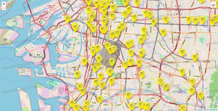 大阪府のチョコザップの店舗地図