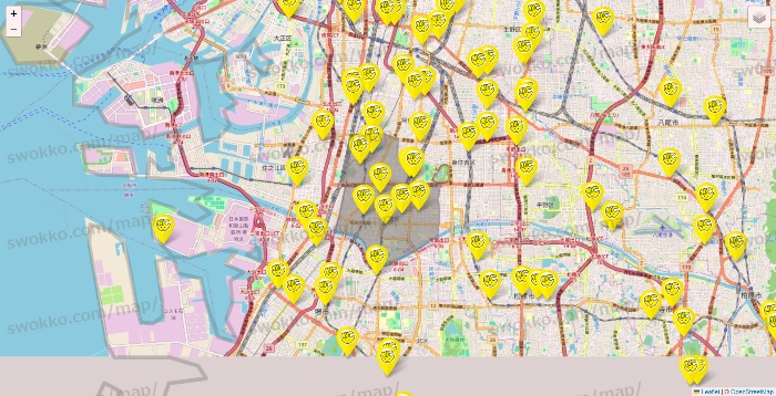 大阪府のチョコザップの店舗地図