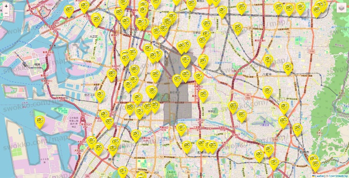 大阪府のチョコザップの店舗地図