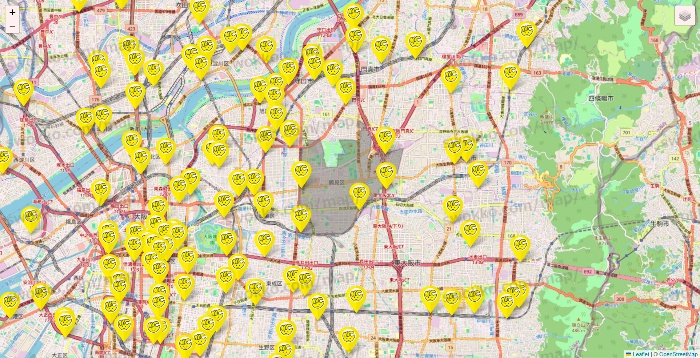 大阪府のチョコザップの店舗地図