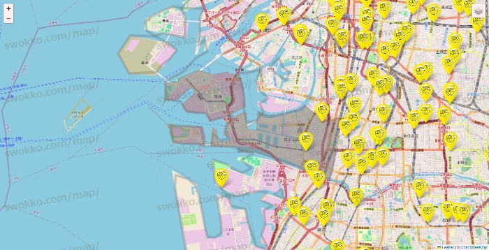 大阪府のチョコザップの店舗地図