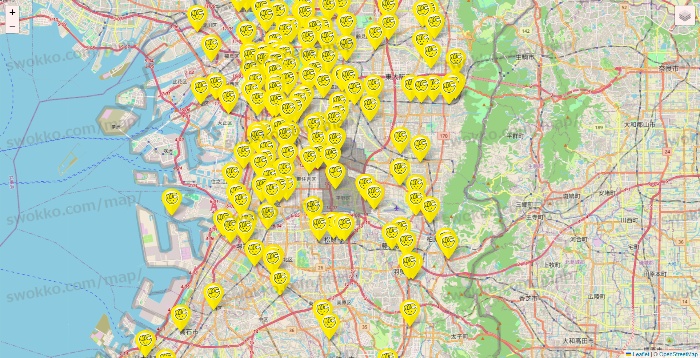 大阪府のチョコザップの店舗地図