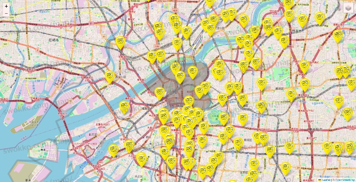 大阪府のチョコザップの店舗地図