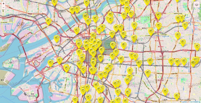大阪府のチョコザップの店舗地図