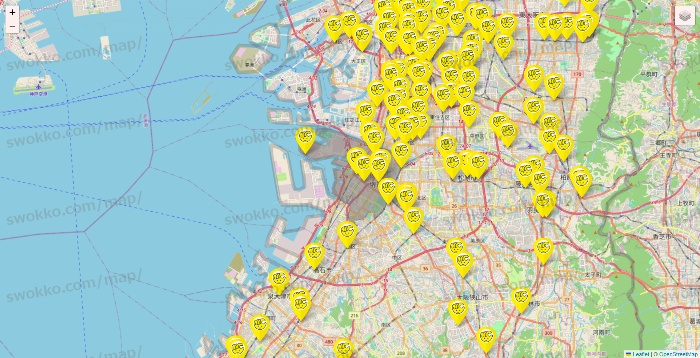 大阪府のチョコザップの店舗地図