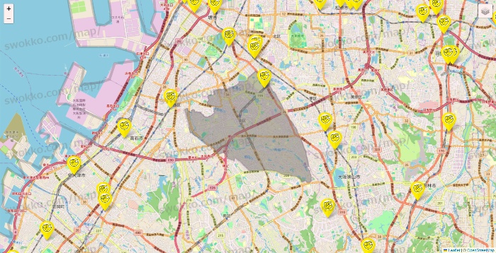 大阪府のチョコザップの店舗地図