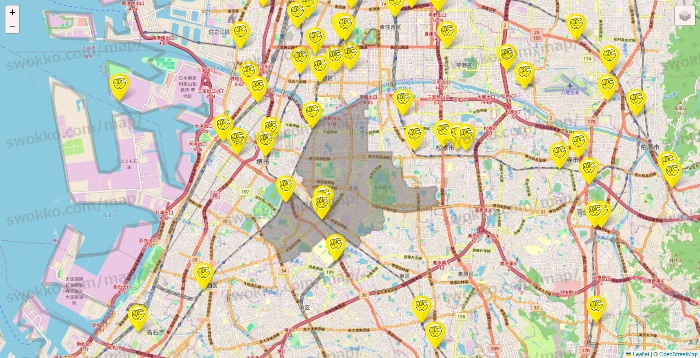 大阪府のチョコザップの店舗地図