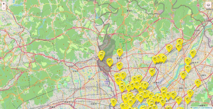 大阪府のチョコザップの店舗地図