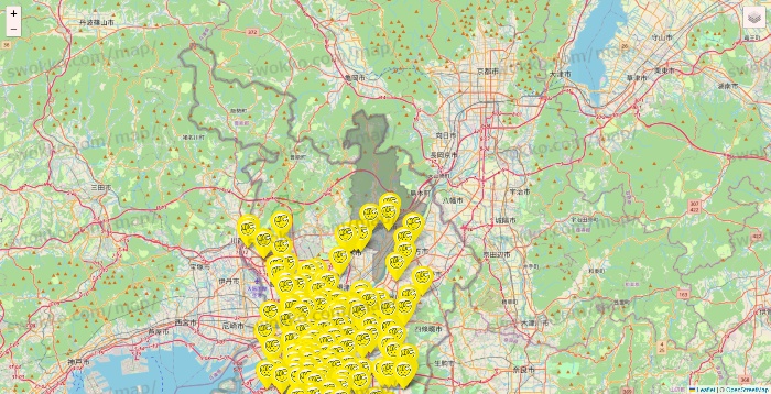 大阪府のチョコザップの店舗地図