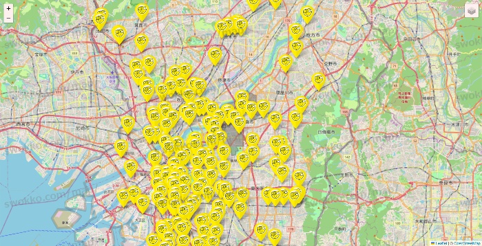 大阪府のチョコザップの店舗地図