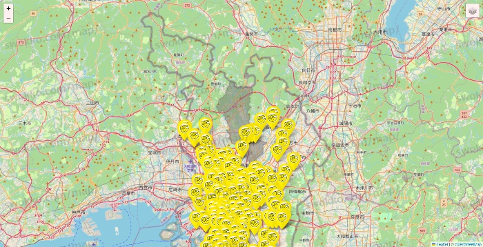 大阪府のチョコザップの店舗地図