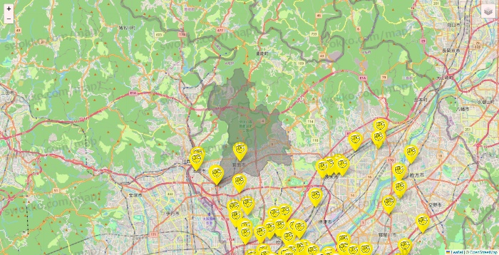 大阪府のチョコザップの店舗地図
