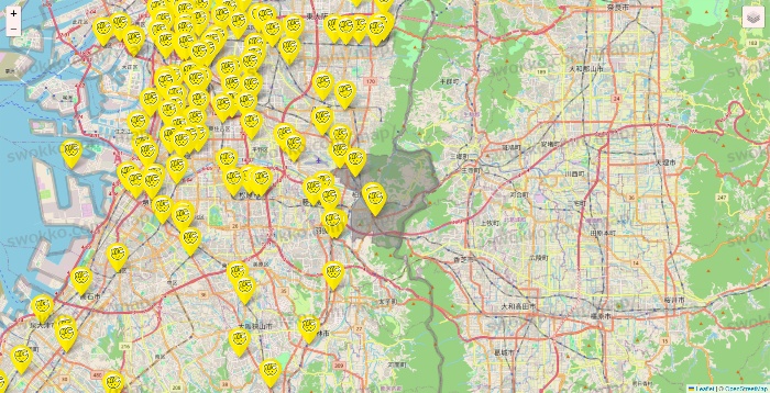 大阪府のチョコザップの店舗地図