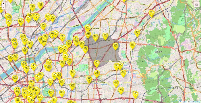 大阪府のチョコザップの店舗地図