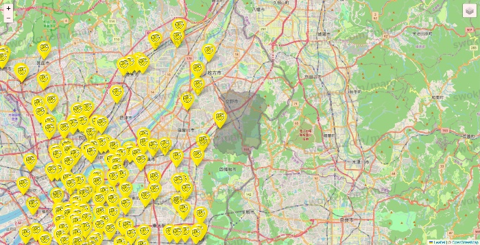大阪府のチョコザップの店舗地図