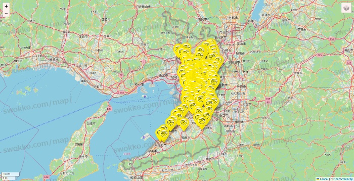 大阪府のチョコザップの店舗地図